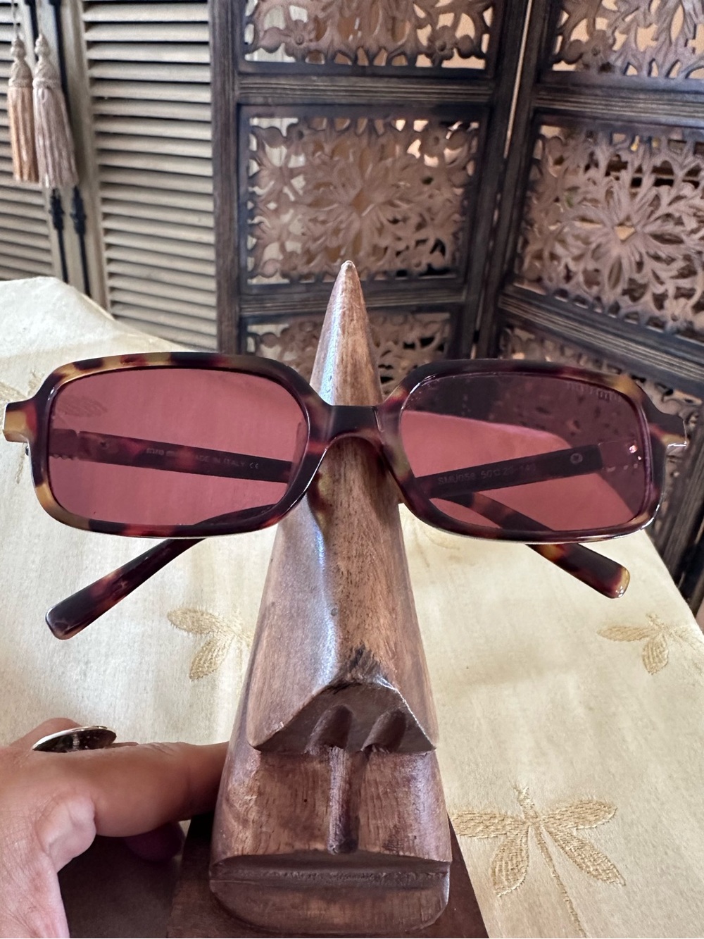 Miu Miu Tortoiseshell Frame w/ Rose Pink Lenses & Gold Accents Sunglasses.